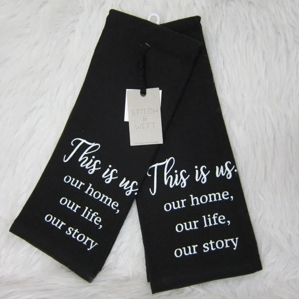 Stitch & Weft Terry Cloth Kitchen Towels Set of 2 Black This is us. 16